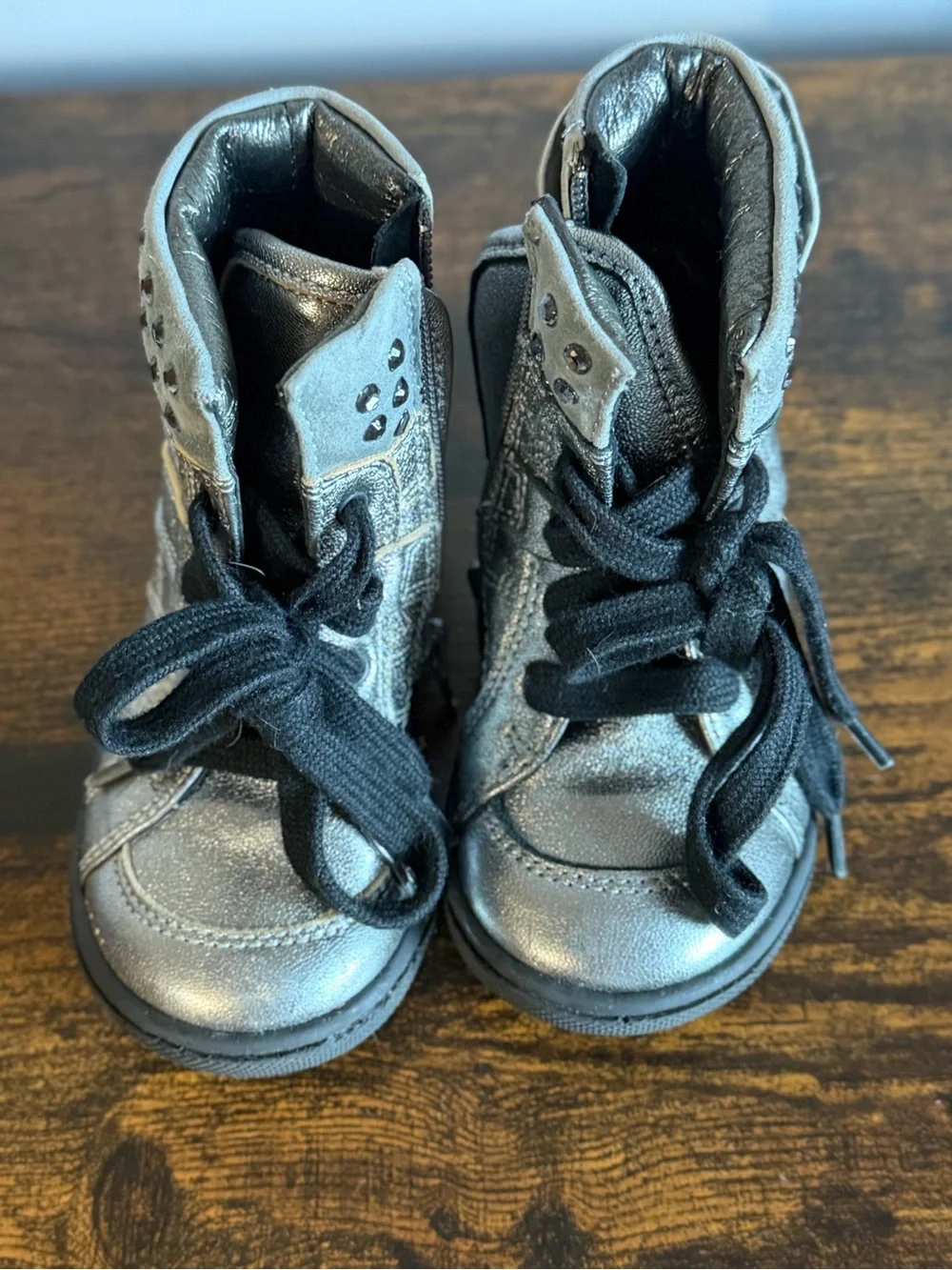 GF Ferre Metallic Leather High-Top Toddler Shoes – EU 20, Made in Italy